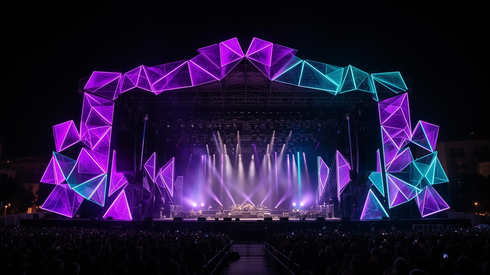Monumentale Mainstage bei Nacht